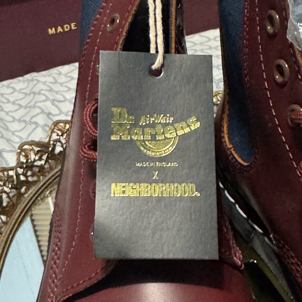Dr. Martens MIE 1460 NBHD OXBLOOD VINTAGE SMOOTH LEATHER 9M/10W MADE IN ENGLAND - Picture 8 of 12